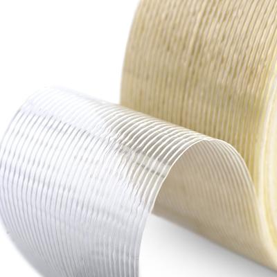 高引張強度400N/インチ ガラスフィラメント梱包テープ、11N/インチ ピール接着力、150ミクロン厚さ